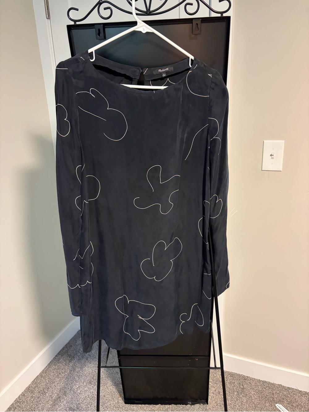 Madewell Black Scallop-Print Dress